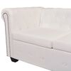 vidaXL Καναπές Γωνιακός 5θέσιος Chesterfield Λευκός Συνθετικό Δέρμα