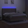vidaXL &Kappa;&rho;&epsilon;&beta;ά&tau;&iota; Boxspring &mu;&epsilon; &Sigma;&tau;&rho;ώ&mu;&alpha; & LED Taupe 160x200 &epsilon;&kappa;. &Upsilon;&phi;&alpha;&sigma;&mu;ά&tau;&iota;&nu;&omicron;