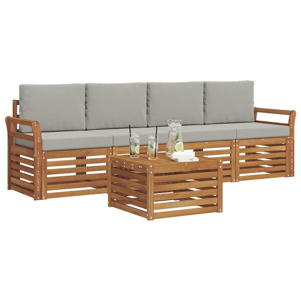 vidaXL &Sigma;&epsilon;&tau; &Kappa;&alpha;&nu;&alpha;&pi;έ 5 pcs &Phi;&upsilon;&sigma;&iota;&kappa;ό &kappa;&alpha;&iota; &Alpha;&nu;&omicron;&iota;&chi;&tau;ό &Gamma;&kappa;&rho;&iota; &Sigma;&tau;&epsilon;&rho;&epsilon;ό &Xi;ύ&lambda;&omicron; &Alpha;&kappa;&alpha;&kappa;ί&alpha;&sigmaf;