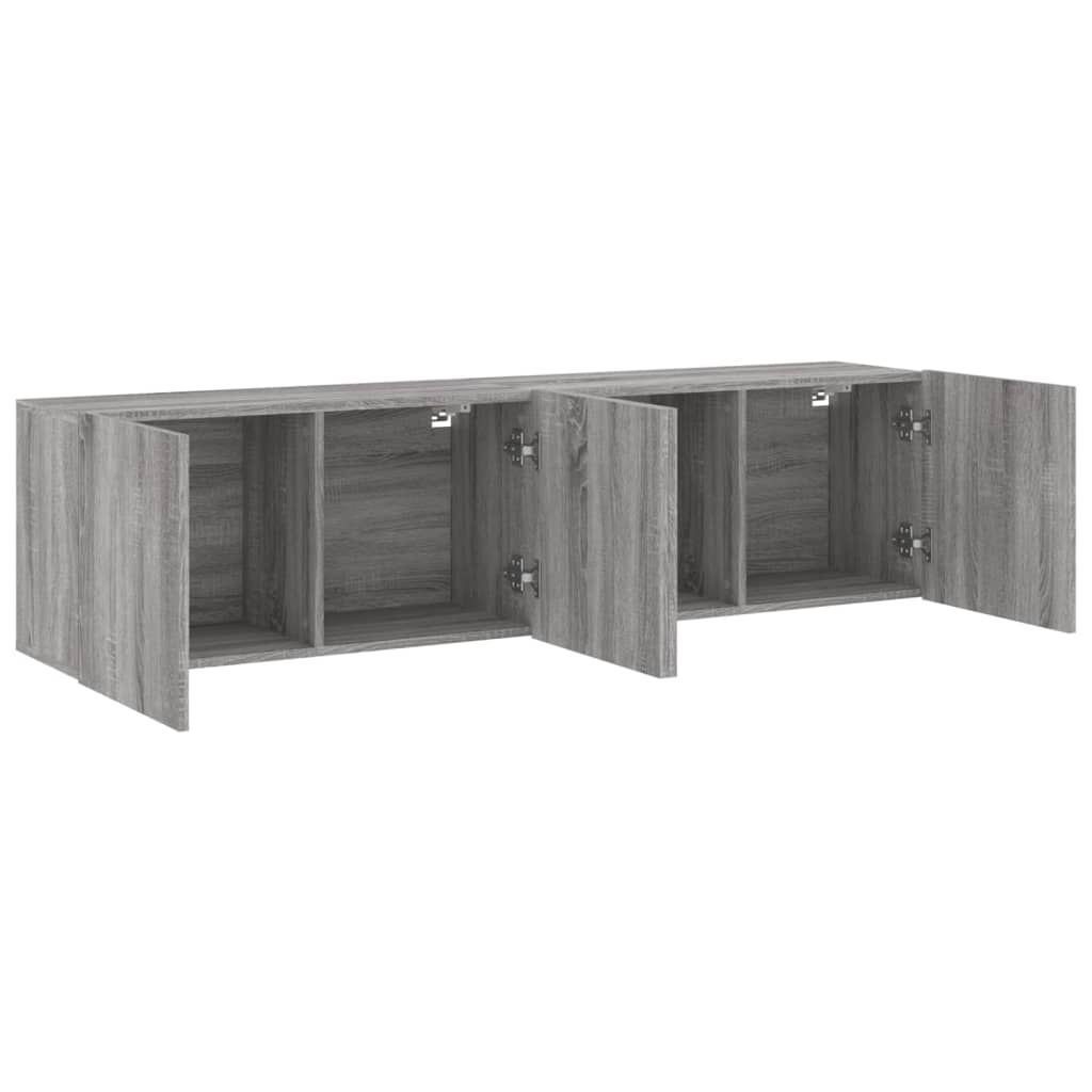 vidaXL Ντουλάπια Τοίχου Τηλεόρασης 2 Τεμ. Γκρι Sonoma 80 x 30 x 41 εκ.