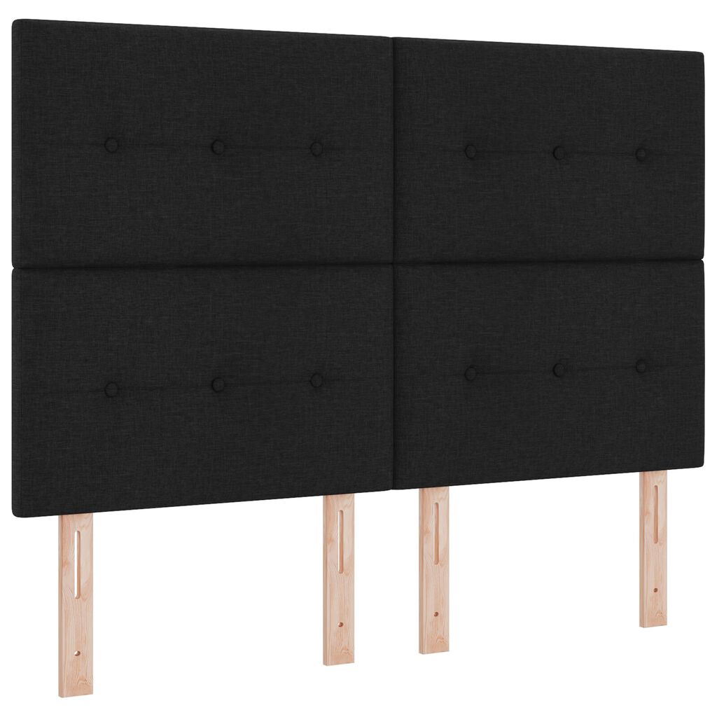 vidaXL Κρεβάτι με Ελατήριο και Στρώμα & LED Μαύρο 160x200 εκ. Ύφασμα