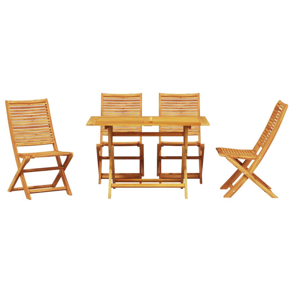 vidaXL Σέτ φαγητού για κήπο 5 pcs Καφέ Μασίφ ξύλο ακακίας