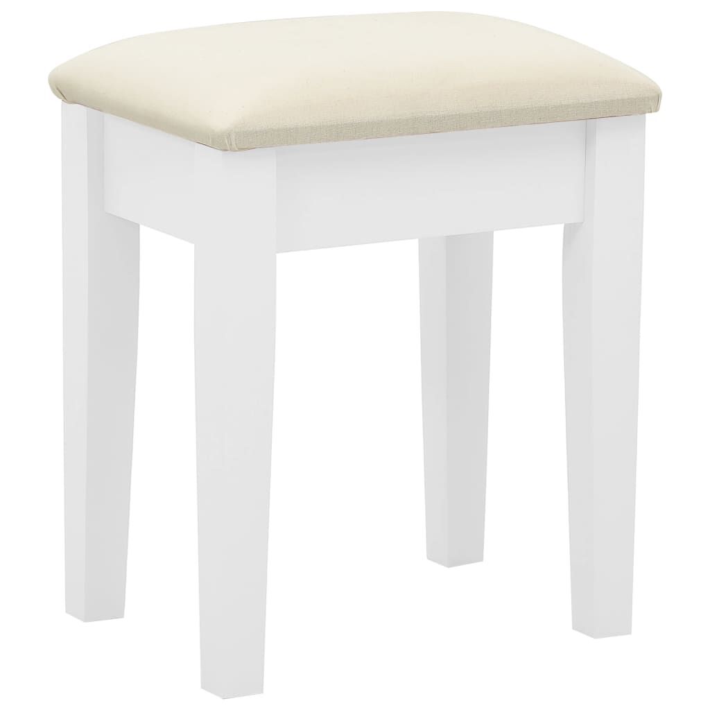 vidaXL Μπουντουάρ με Σκαμπό Λευκό 65x36x128 εκ. Ξύλο Παυλώνιας / MDF