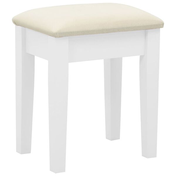 vidaXL Μπουντουάρ με Σκαμπό Λευκό 65x36x128 εκ. Ξύλο Παυλώνιας / MDF