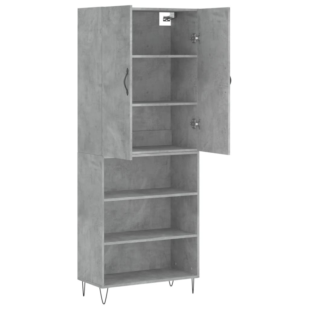 vidaXL Ντουλάπι Γκρι Σκυροδέματος 69,5x34x180 εκ. Επεξεργασμένο Ξύλο