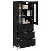vidaXL Highboard &mu;&epsilon; &sigma;&upsilon;&rho;&tau;ά&rho;&iota; 2 pcs &Mu;&alpha;ύ&rho;&eta; &Omicron;&xi;&upsilon;ά &Epsilon;&pi;&epsilon;&xi;&epsilon;&rho;&gamma;&alpha;&sigma;&mu;έ&nu;&omicron; &xi;ύ&lambda;&omicron;