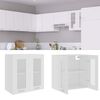 vidaXL Κρεμαστό Γυάλινο Ντουλάπι "Lyon" Λευκό 60x31x60 εκ. από Τεχνητό Ξύλο