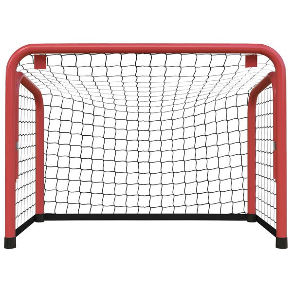 vidaXL Τέρμα Χόκεϊ με Δίχτυ Κόκκινο/Λευκό 68x32x47 εκ. Ατσάλι/Πολυεστ.