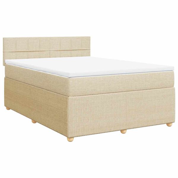 vidaXL &Kappa;&rho;&epsilon;&beta;ά&tau;&iota; Boxspring &mu;&epsilon; &Sigma;&tau;&rho;ώ&mu;&alpha; &Kappa;&rho;&epsilon;&mu; 160x200 &epsilon;&kappa;. &Upsilon;&phi;&alpha;&sigma;&mu;ά&tau;&iota;&nu;&omicron;