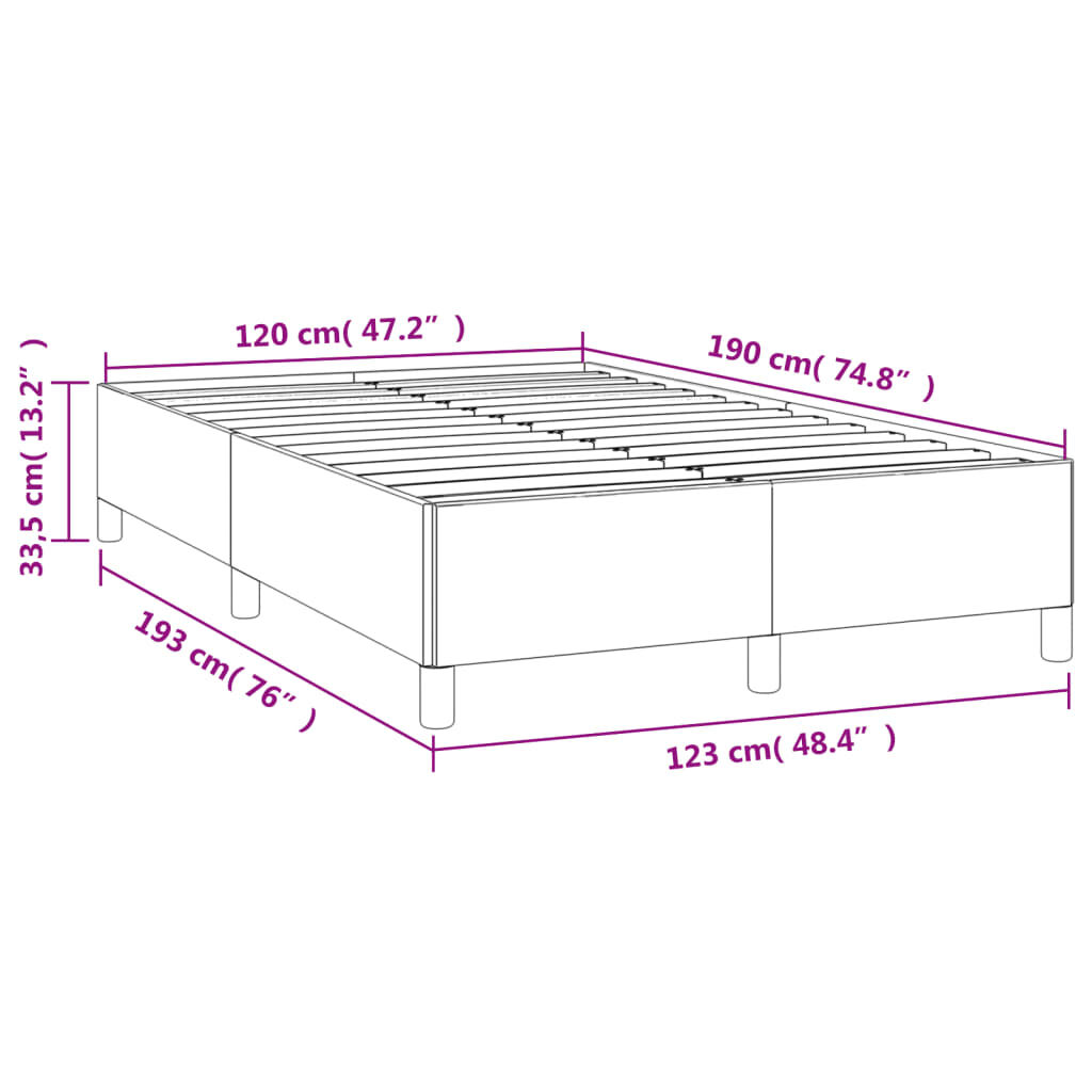 vidaXL Πλαίσιο Κρεβατιού χωρίς στρώμα Κρέμα 120x190 εκ. Υφασμάτινο