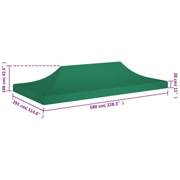 vidaXL Κάλυμμα Τέντας Εκδηλώσεων Πράσινο 6 x 3 μ. 270 γρ/μ²