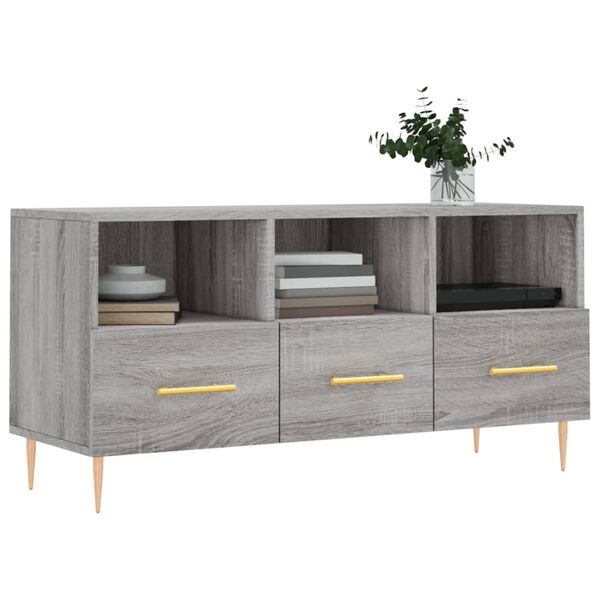 vidaXL Έπιπλο Τηλεόρασης Γκρι Sonoma 102 x 36 x 50 εκ. Επεξεργ. Ξύλο