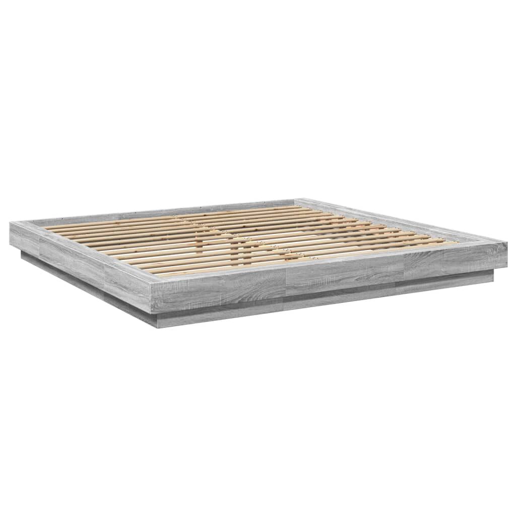 vidaXL Πλαίσιο Κρεβατιού Γκρι Sonoma 200x200 εκ. Επεξεργασμένο Ξύλο