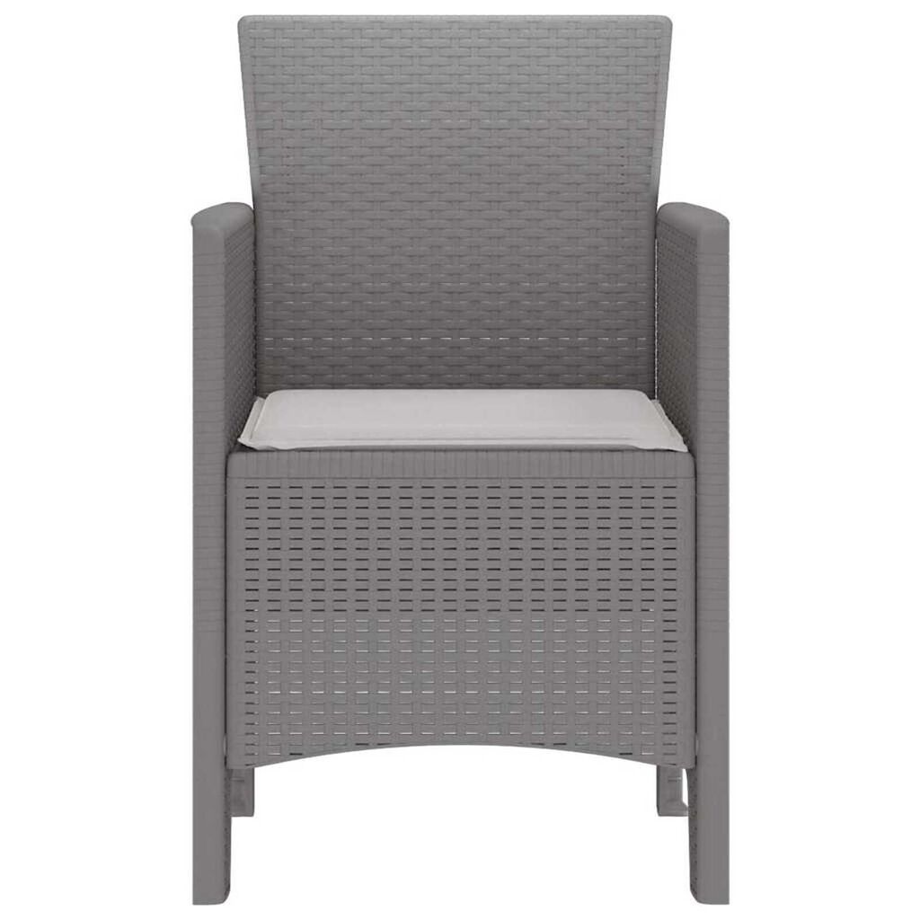 vidaXL Καρέκλα Κήπου 2 pcs Ανοιχτό γκρι 53 x 49 x 85 εκ. PP