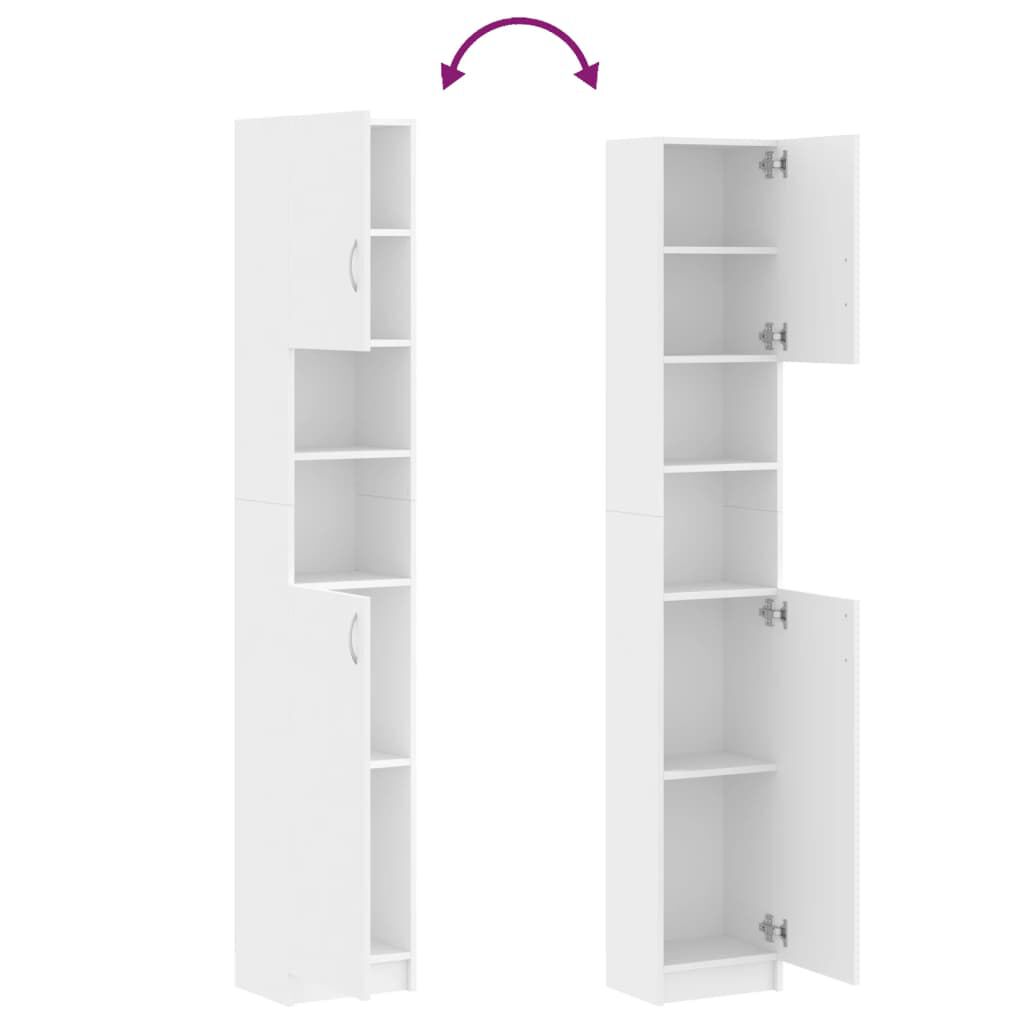 vidaXL Στήλη Μπάνιου Λευκή 32 x 25,5 x 190 εκ. από Επεξ. Ξύλο