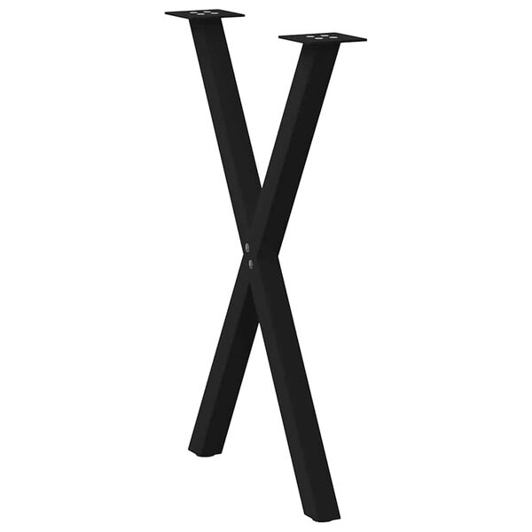 vidaXL Πόδια Τραπεζαρίας σε Σχήμα Χ, 2 τεμ. Μαύρο, Ατσάλι 57x(72-73) εκ.