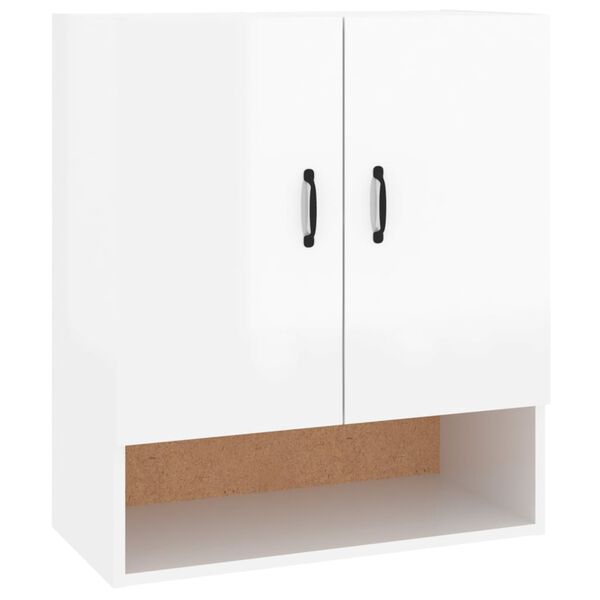 vidaXL Ντουλάπι Τοίχου Γυαλιστερό Λευκό 60x31x70 εκ Επεξεργασμένο Ξύλο