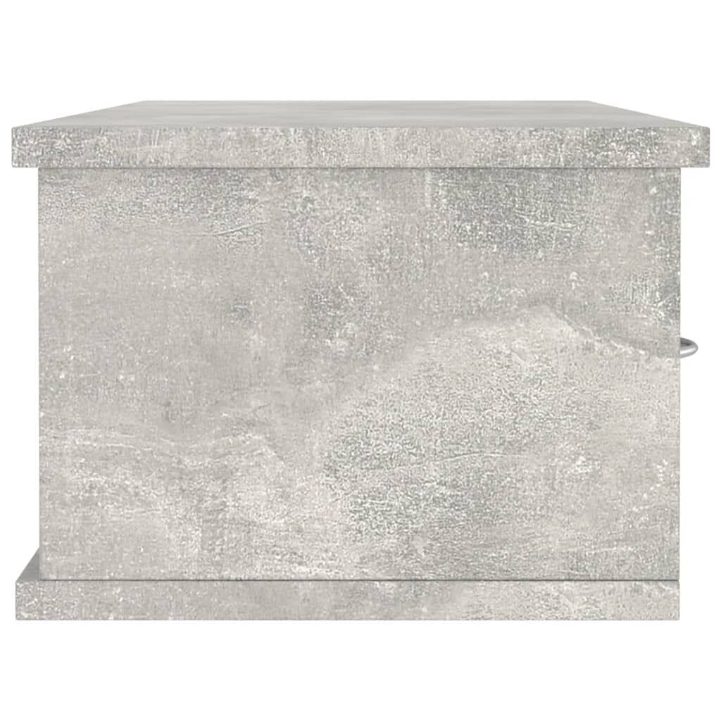 vidaXL Ράφι Τοίχου με Συρτάρια Γκρι Σκυροδ. 88x26x18,5 εκ. Επεξ. Ξύλο