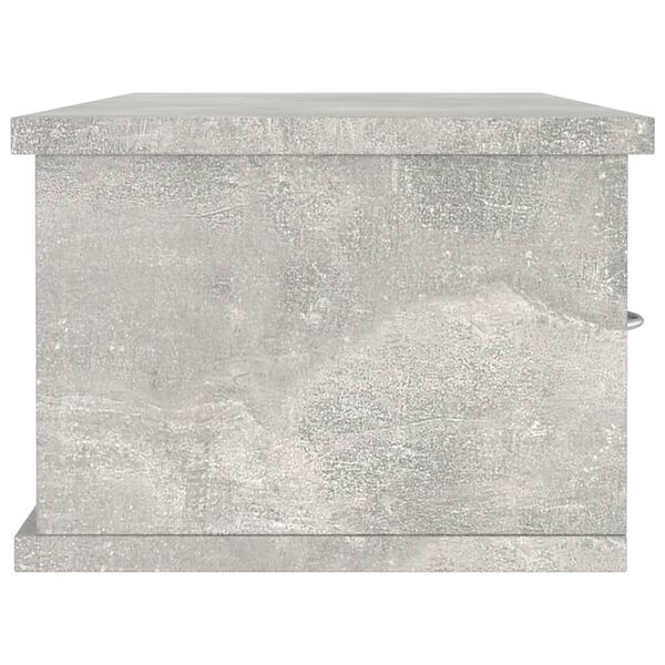 vidaXL Ράφι Τοίχου με Συρτάρια Γκρι Σκυροδ. 88x26x18,5 εκ. Επεξ. Ξύλο