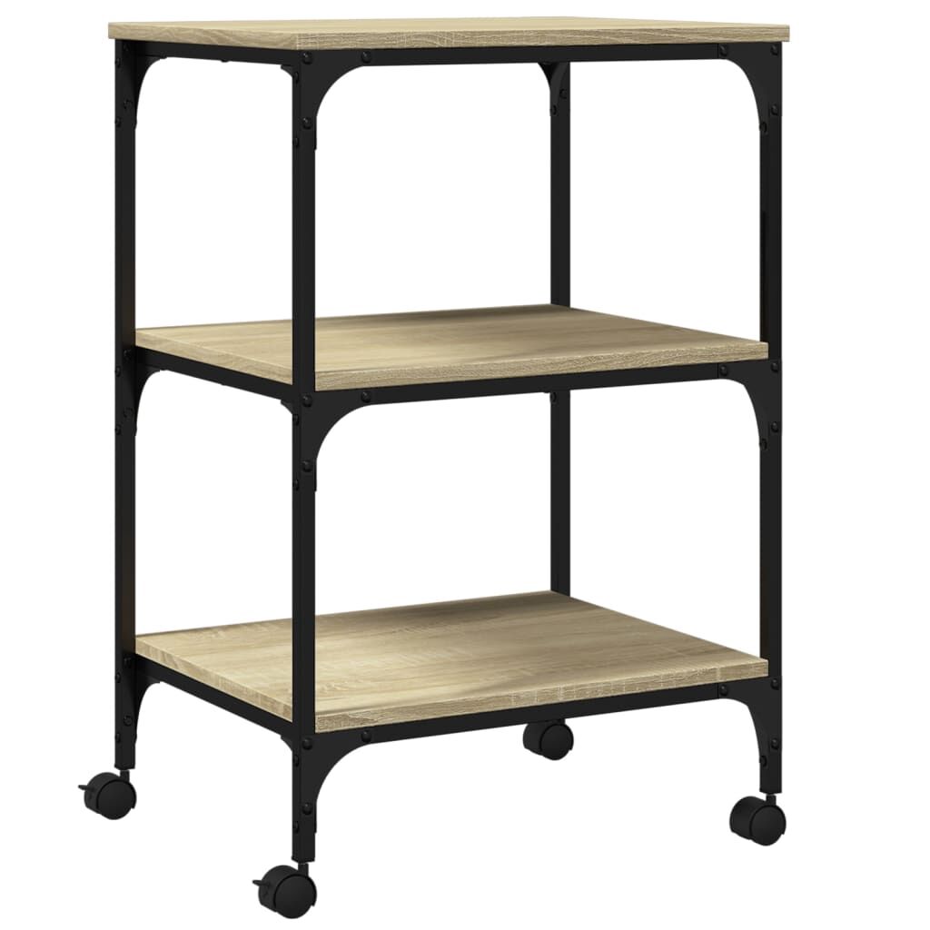 vidaXL Βάση Εκτυπωτή 3 Επιπέδων Sonoma Δρυς 50x41x75 εκ Επεξ. Ξύλο
