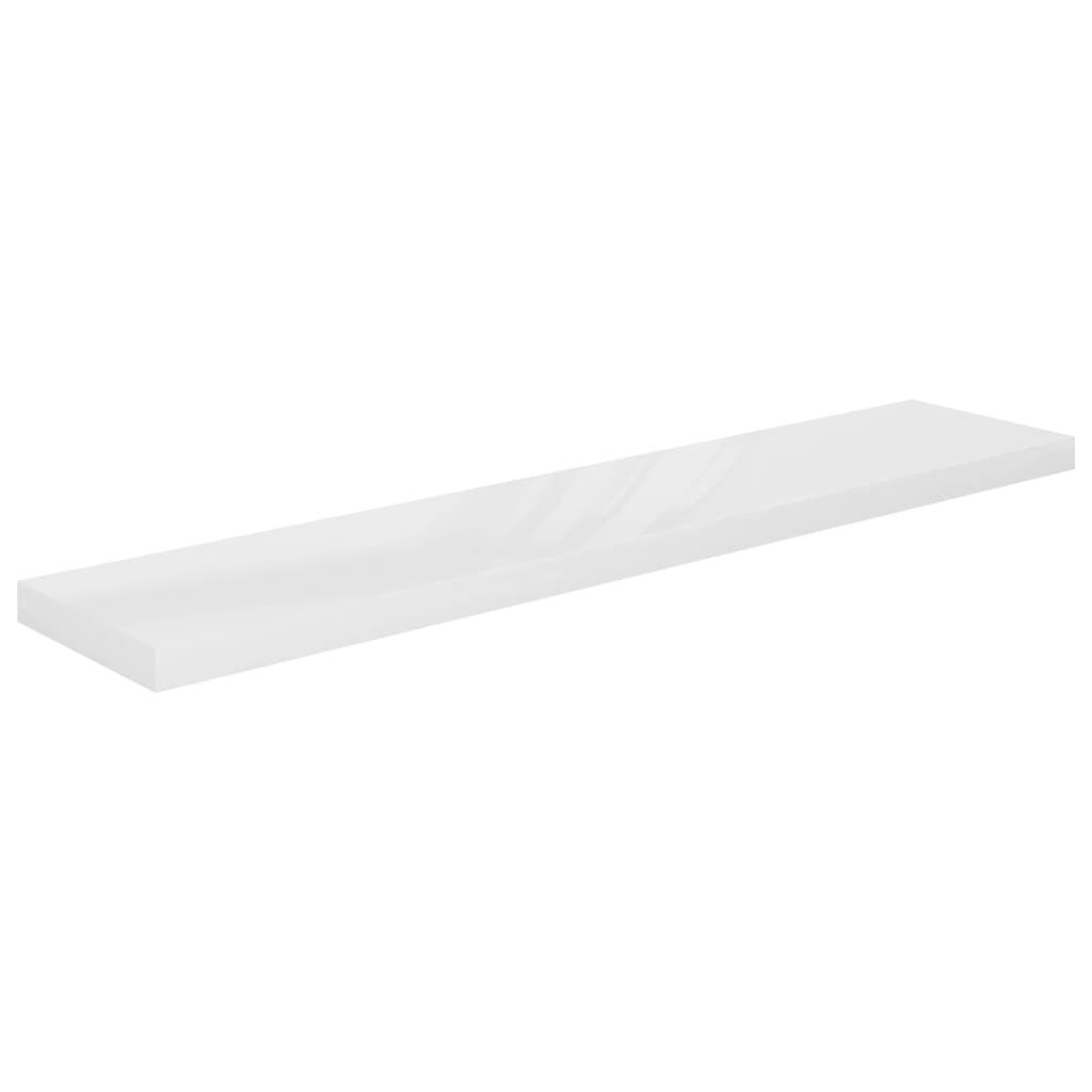 vidaXL Ράφι Τοίχου Γυαλιστερό Άσπρο 120x23,5x3,8 εκ. MDF
