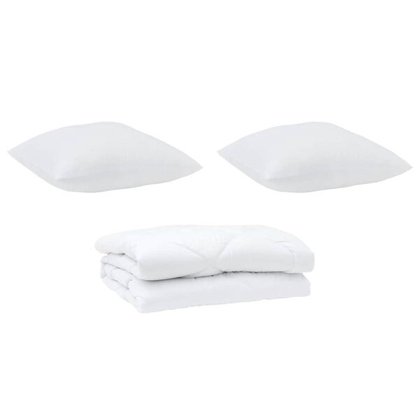 vidaXL Παπλωμα με Μαξιλάρια Argyle 3 pcs Λευκό 240 x 260 εκ. Μικροΐνες