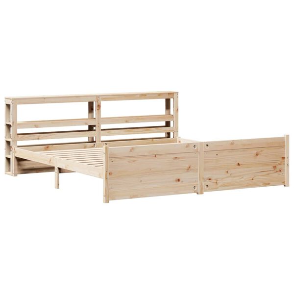 vidaXL Πλαίσιο Κρεβατιού με Κεφαλάρι 200x200 εκ. από Μασίφ Ξύλο Πεύκου