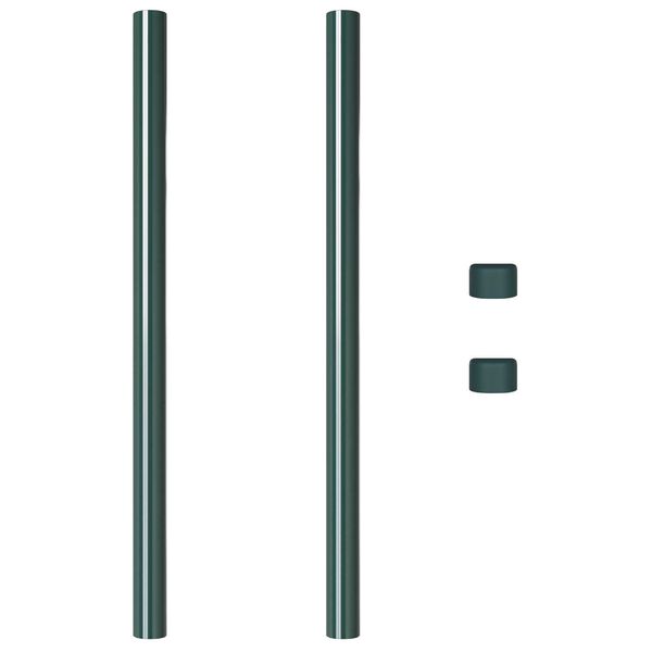 vidaXL Πό posts φράχτη 2 pcs Πράσινο 50 cm Ατσάλι με Επικάλυψη Πούδρας