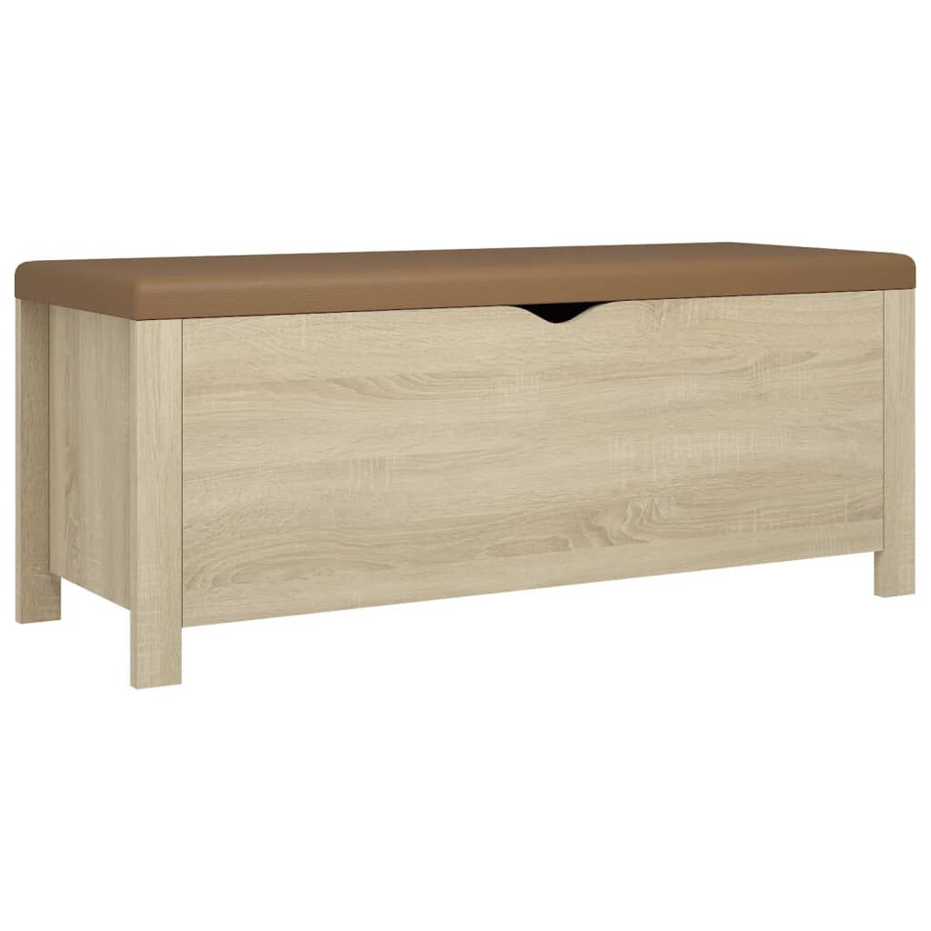 vidaXL Κουτί Αποθήκευσης Sonoma Δρυς 105x40x45εκ Επεξ. Ξύλο+ Μαξιλάρι
