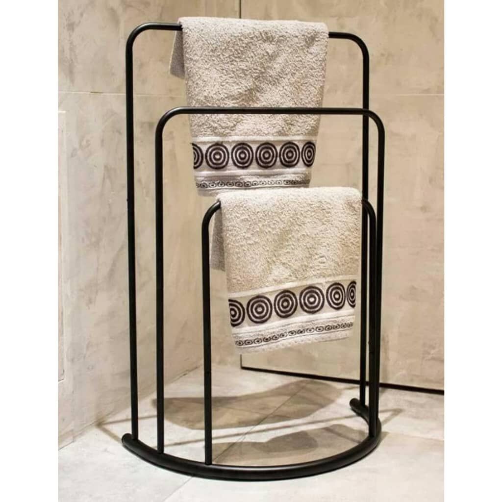 Bathroom Solutions Κρεμάστρα για Πετσέτες Μαύρη 49,5x75 εκ. Μεταλλική