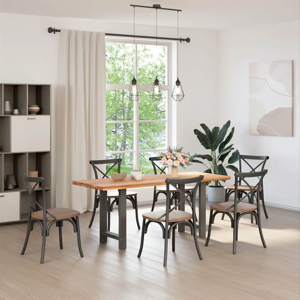 vidaXL Πόδια Τραπεζαρίας Ανθρακί 2 τεμ. 50x(72-73) εκ. Ατσάλι