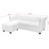 vidaXL Καναπές Γωνιακός Chesterfield Λευκός από Συνθετικό Δέρμα