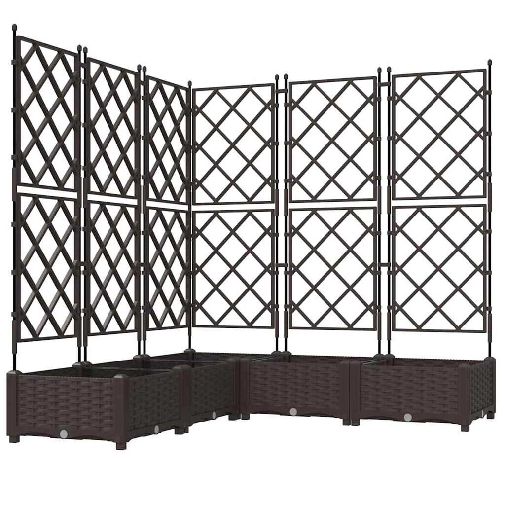 vidaXL Κηποτινάκι με Τρέλα 5 pcs Καφέ 120 x 120 x 125.5 εκ. PP