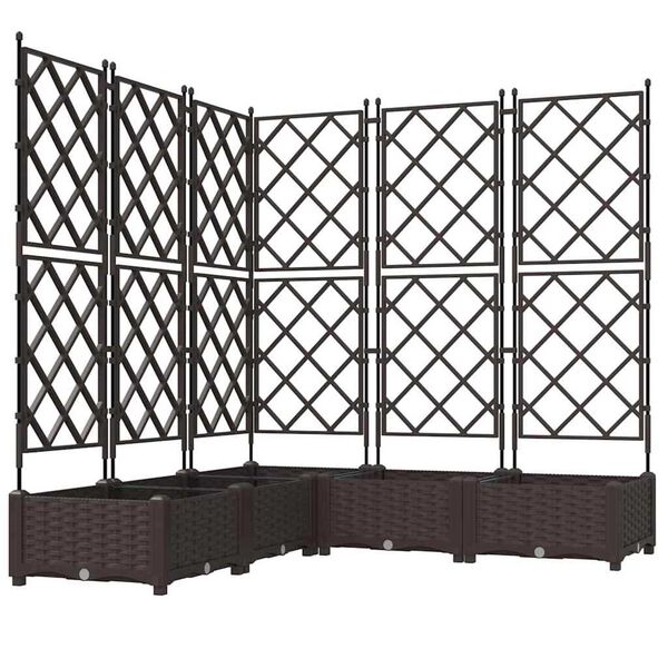 vidaXL Κηποτινάκι με Τρέλα 5 pcs Καφέ 120 x 120 x 125.5 εκ. PP