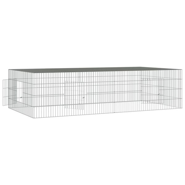 vidaXL Κλουβί Κουνελιών 2 Πάνελ 220x110x55 εκ. από Γαλβανισμένο Σίδερο