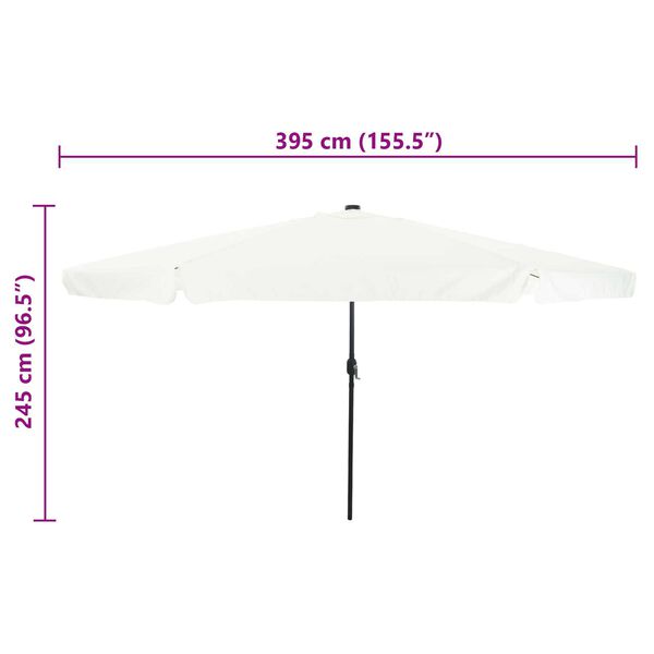 vidaXL Ομπρέλα Κήπου με LED Φώτα ø395x245 εκ. Σαμπανί