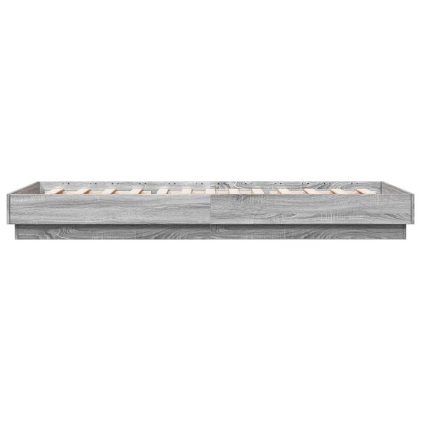 vidaXL Πλαίσιο Κρεβατιού με λυχνίες LED Γκρι sonoma 90 x 200 εκ.