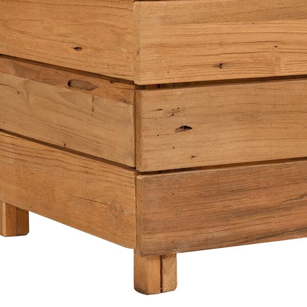 vidaXL Ζαρντινιέρα Υπερυψωμένη 50x40x55 εκ. Ανακυκλ. Ξύλο Teak/Ατσάλι