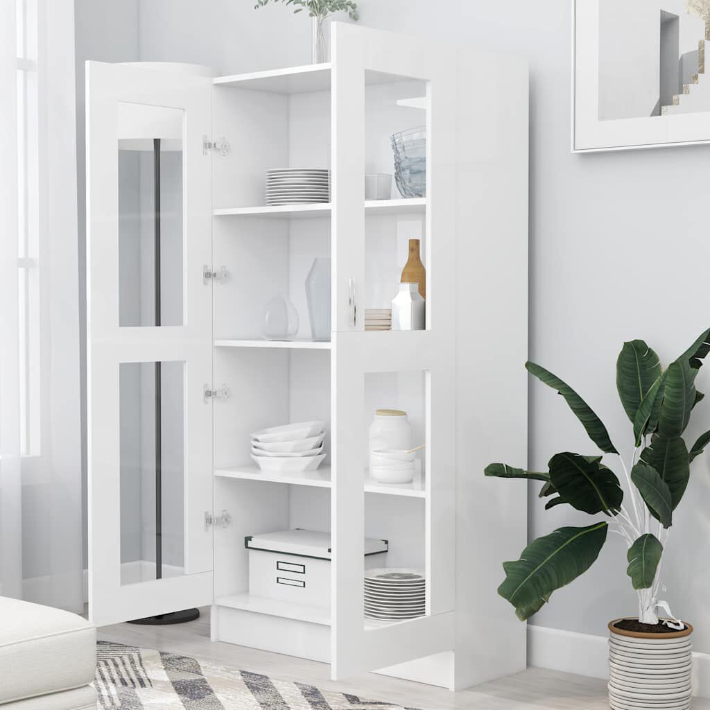 vidaXL Βιτρίνα Λευκή 82,5 x 30,5 x 150 εκ. Επεξ. Ξύλο