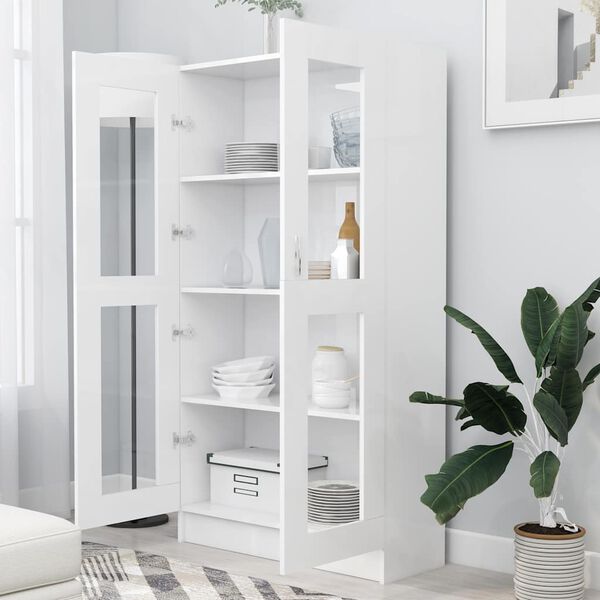 vidaXL Βιτρίνα Λευκή 82,5 x 30,5 x 150 εκ. Επεξ. Ξύλο