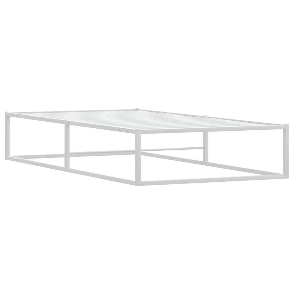 vidaXL Πλαίσιο κρεβατιού χωρίς στρώμα Λευκό 90x200 cm Μεταλλικό