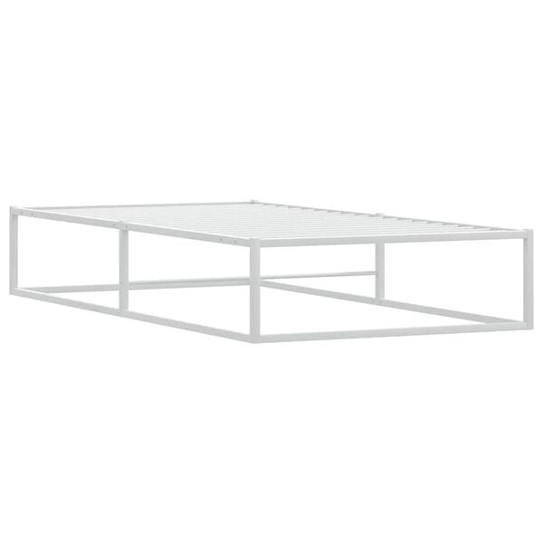 vidaXL Πλαίσιο κρεβατιού χωρίς στρώμα Λευκό 90x200 cm Μεταλλικό