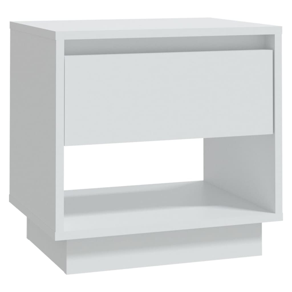 vidaXL Κομοδίνο Λευκό 45 x 34 x 44 εκ. από Μοριοσανίδα
