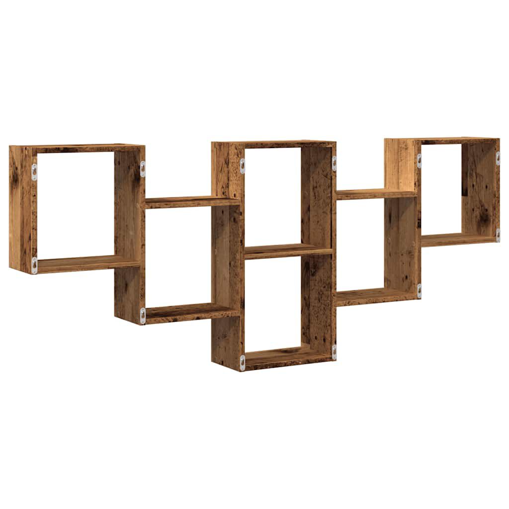 vidaXL Ράφι τοίχου Παλιό ξύλο 159x18x66 cm Κατασκευασμένο ξύλο