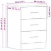 vidaXL Κομοδίνο Γκρι του Σκυροδέματος 38 x 35 x 56 εκ. από Επεξ. Ξύλο