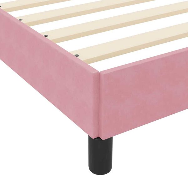 vidaXL Κρεβάτι box spring με στρώμα Ροζ 120 x 220 cm Βελούδο