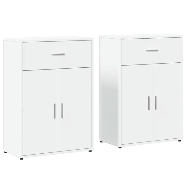 vidaXL Βοηθητικά Ντουλάπια 2 τεμ. Λευκό 60x30x84 εκ. Επεξεργ. Ξύλο