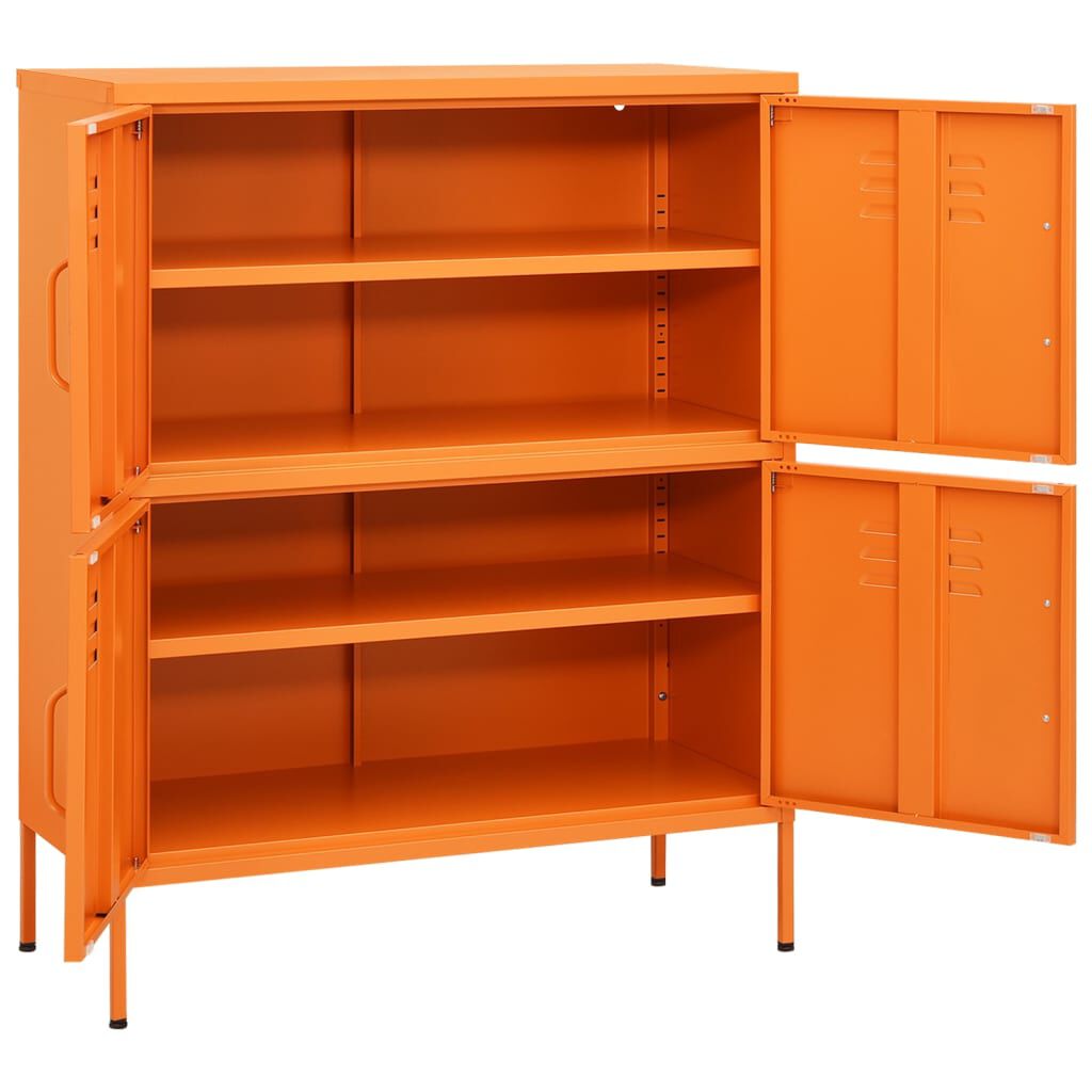 vidaXL Ντουλάπι Αποθήκευσης Πορτοκαλί 80 x 35 x 101,5 εκ. από Ατσάλι