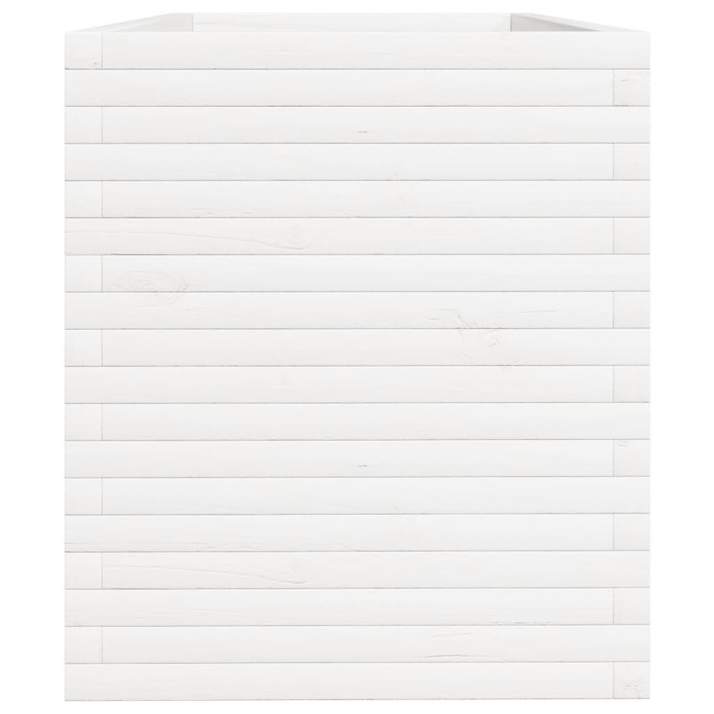vidaXL Ζαρντινιέρα Κήπου Λευκή 110x60x68,5 εκ. από Μασίφ Ξύλο Πεύκου