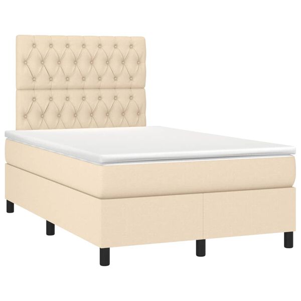 vidaXL &Kappa;&rho;&epsilon;&beta;ά&tau;&iota; Boxspring &mu;&epsilon; &Sigma;&tau;&rho;ώ&mu;&alpha; & LED &Kappa;&rho;&epsilon;&mu; 120x190 &epsilon;&kappa;. &Upsilon;&phi;&alpha;&sigma;&mu;ά&tau;&iota;&nu;&omicron;